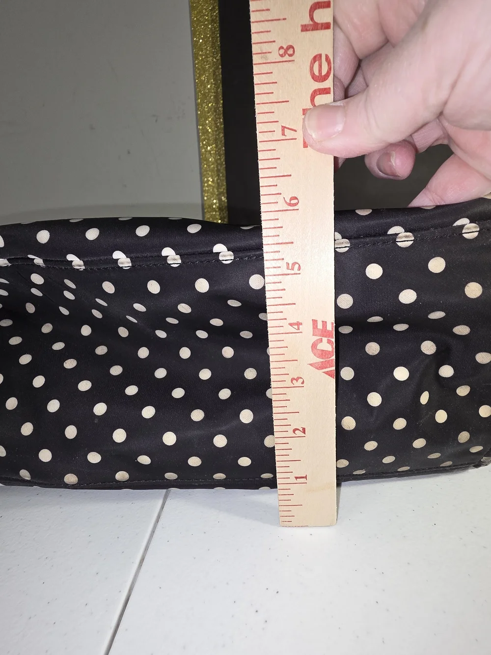 kate spade Black and White Polka Dot Baby Bag Tote Diaper Bag Needs Repair*